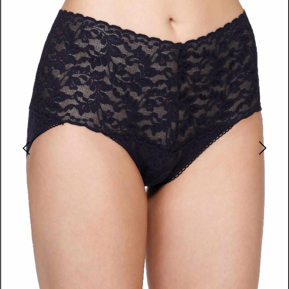 Hanky Panky NWOT Black Womens Signature Retro Lace Intimates Panties Size XL